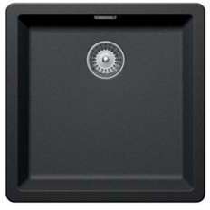Evier NOCTURNE Granit noir 1 cuve carré 45,6 x 45,