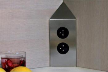 Bloc 2 prises d angle LUISINA TRIOLLO Inox brossé Bloc 2 prises d angle LUISINA