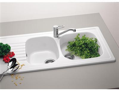 Evier céramique blanc Villeroy & Boch TARGA 2 bacs