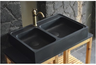 KARMA SHADOW : Évier en pierre pour cuisine 90x60