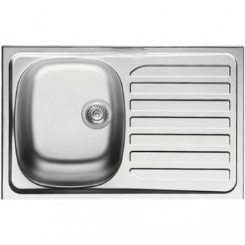 Evier BASENTO Inox lisse 1 bac égouttoir à encastr