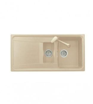 Evier OFENTO Granit beige 1 bac 1/2 égouttoir à en