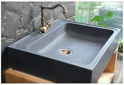 Évier cuisine en pierre 70x60 Timbre office - LAGO