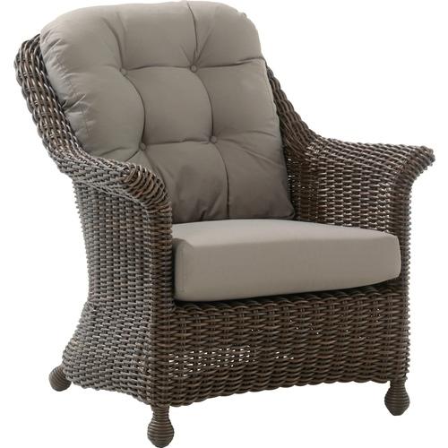 Fauteuil de jardin en résine tressée coloris brun