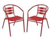 Fauteuil de jardin empilable en aluminium (lot de