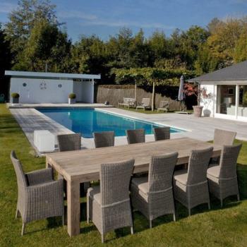 Lot de 2 chaises dossier haut en résine tressée na