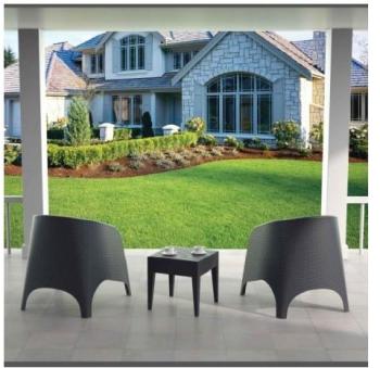 Fauteuil de jardin empilable en résine tressée ave