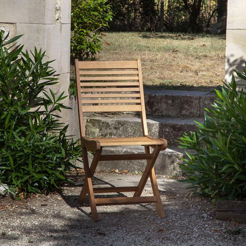 Chaise de jardin en Eucalyptus FSC Pliante SATURNE
