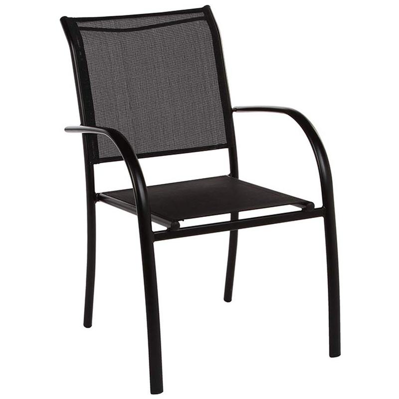 Fauteuil de jardin en texaline Piazza Noir/Noir -