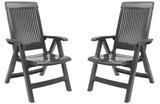 Lot de 2 fauteuils en résine dossier haut multipos