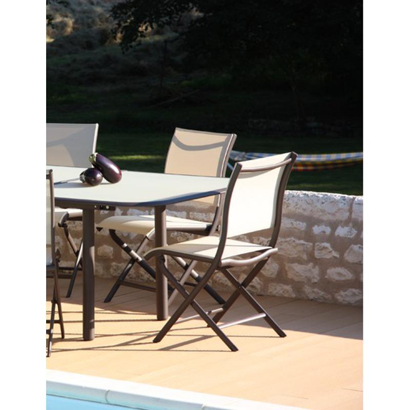Chaise de jardin Elégance en aluminium et textilèn