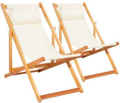 Lot De 2 Chiliennes Pliantes En Bois De Peuplier C