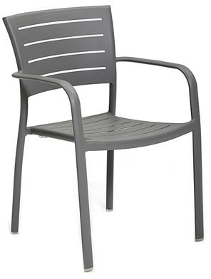 Lot de 2 chaises avec accoudoirs en aluminium Harv