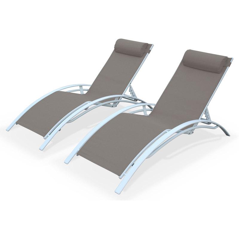 Duo 2 bains de soleil en Aluminium et textilène lo