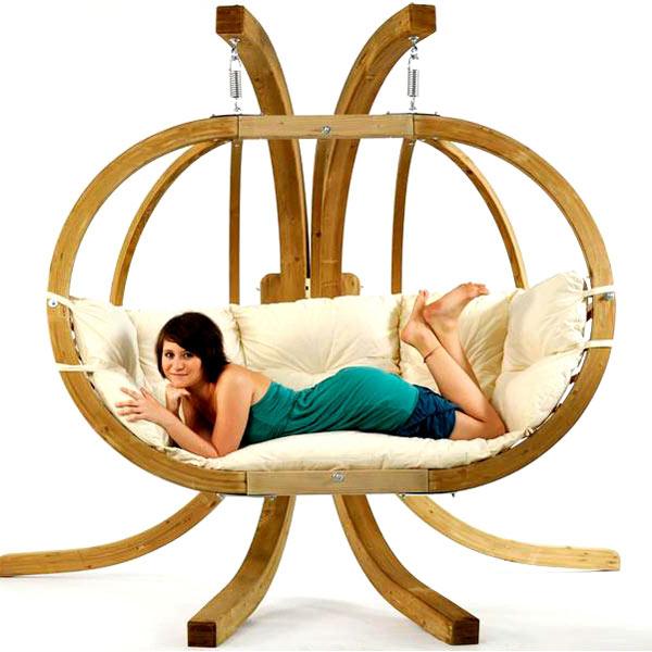 Fauteuil suspendu Royal Globo coloris Natura AMAZO