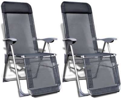 VidaXL Ensemble de 2 Chaises camping Aluminium pli