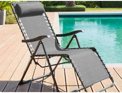 Fauteuil de jardin relax SILOS Gris anthracite - H