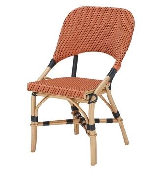Chaise de bistrot en rotin orange JERY - Rotin Des