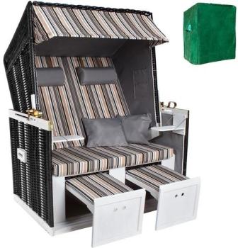 Corbeille de plage 2 places avec auvent, Multi pos