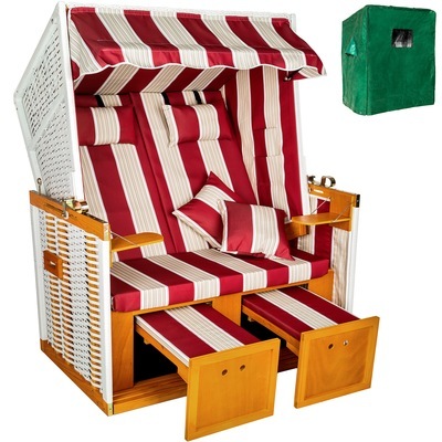 Corbeille de plage 2 places avec auvent, Multi pos