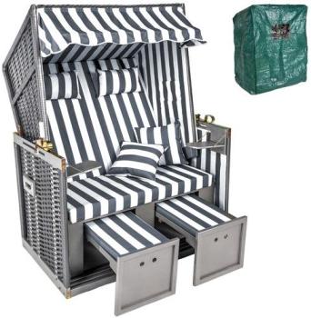 Corbeille de plage 2 places avec auvent, Multi pos