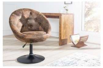 Fauteuil de bureau Chesterfield marron
