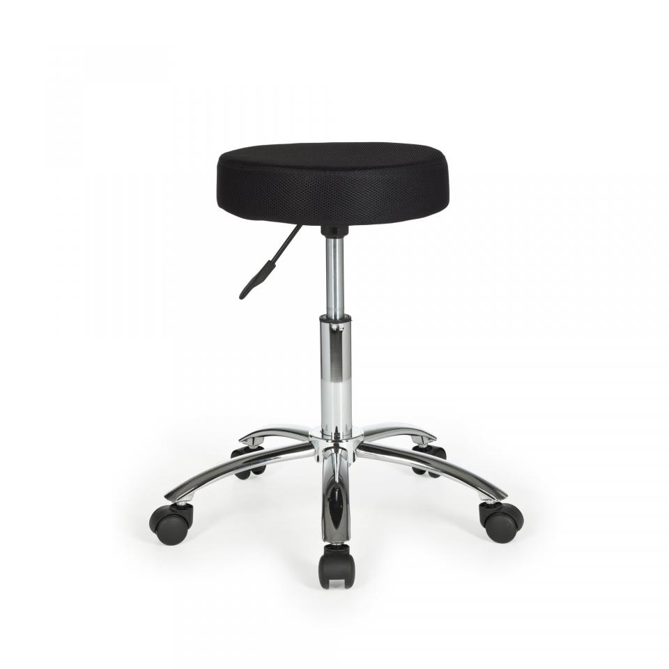 Tabouret Rond à Roulettes En Microfibre, Leon Amst