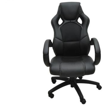 Siège baquet fauteuil de bureau noir, tissu et cui