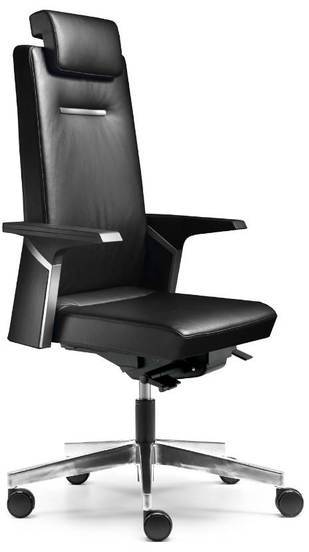 Fauteuil de bureau cuir noir K01 Ivoire - livraiso