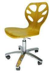 Fauteuil de bureau bois sur roulettes - CARPATES N