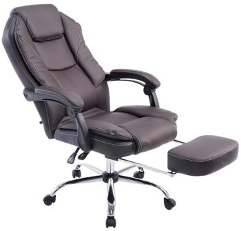 CLP Fauteuil de bureau Castle metal marron réglabl