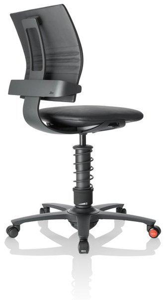 Chaise de bureau ergonomique Cuir noir - Base Noir