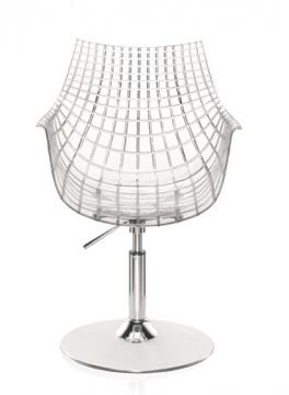 Chaise dAccueil Design Kubika Tranparent, blanc