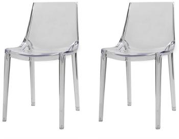Chaises transparentes design lot de 2 intérieur /