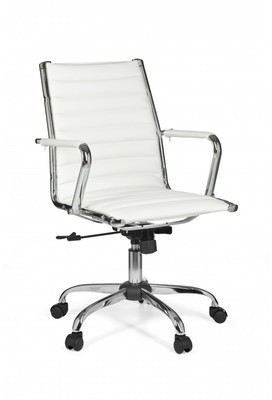 Chaise de bureau à 5 roulettes en simili cuir colo