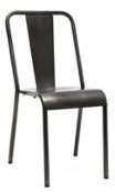Chaise design métal inox lot de 2 EVAN