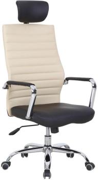 Fauteuil de bureau simili cuir noir et beige Lego