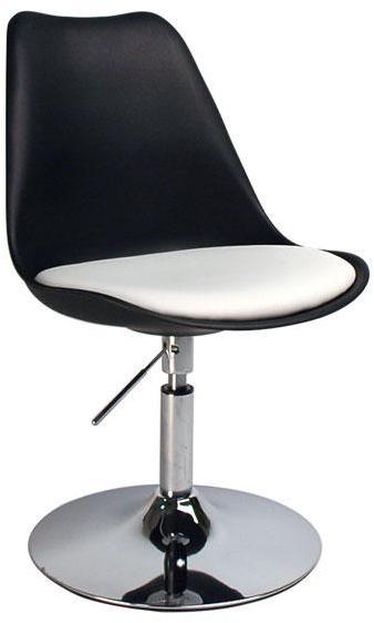 Chaise design pivotante noir et blanc STEEVY