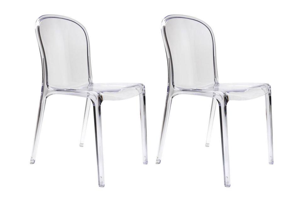 Lot de 2 chaises design transparentes polycarbonat