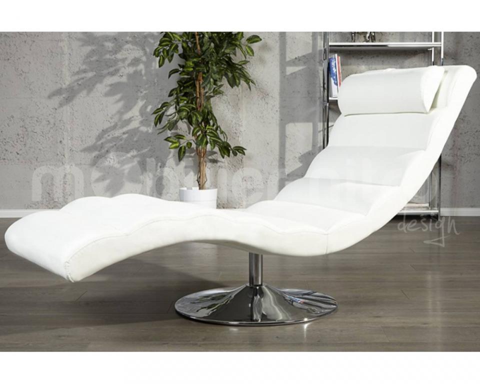 Fauteuil design relax blanc Clara