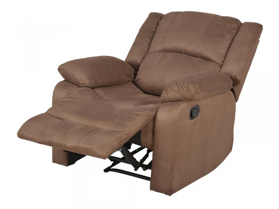 Fauteuil relax manuel en tissu MIRIA Brun