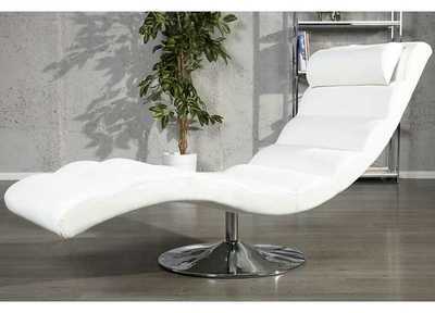Fauteuil relax en simili cuir coloris blanc avec p