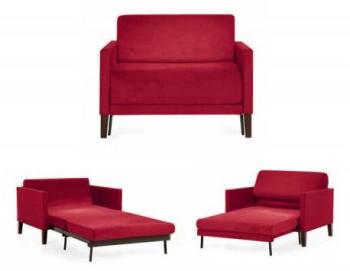 FAUTEUIL CONVERTIBLE 1 Place VOGUE 90 RED (velours FAUTEUIL CONVERTIBLE 1 Place