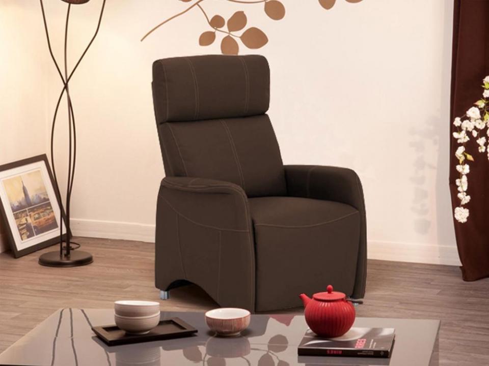 Fauteuil relax manuel INDIANA eco-cuir brun