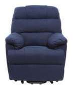 Fauteuil relax électrique releveur tissu bleu foncé Fauteuil relax électrique