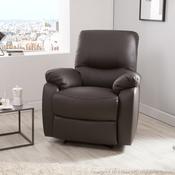 Fauteuil relax en cuir à commande manuelle GASPARD Fauteuil relax en cuir à commande