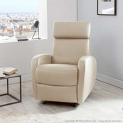 Fauteuil relax manuel en cuir avec têtière inclinable Fauteuil relax manuel en cuir
