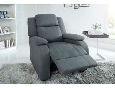 Fauteuil relaxation en tissu gris Mimosa Fauteuil relaxation en tissu