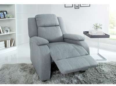 Fauteuil relaxation en tissu gris clair Mimosa Fauteuil relaxation en tissu