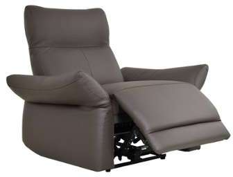 Fauteuil relax électrique en cuir CRISALIS Chocolat Fauteuil relax électrique
